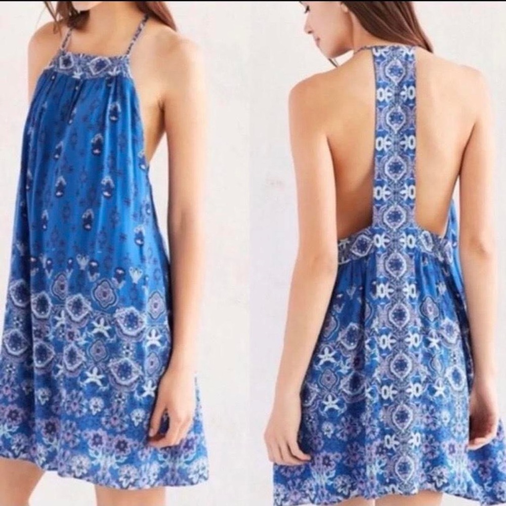 Urban Outfitters Ecote Gigi Mixed Print T-Back Dress Size Medium Boho Vacation